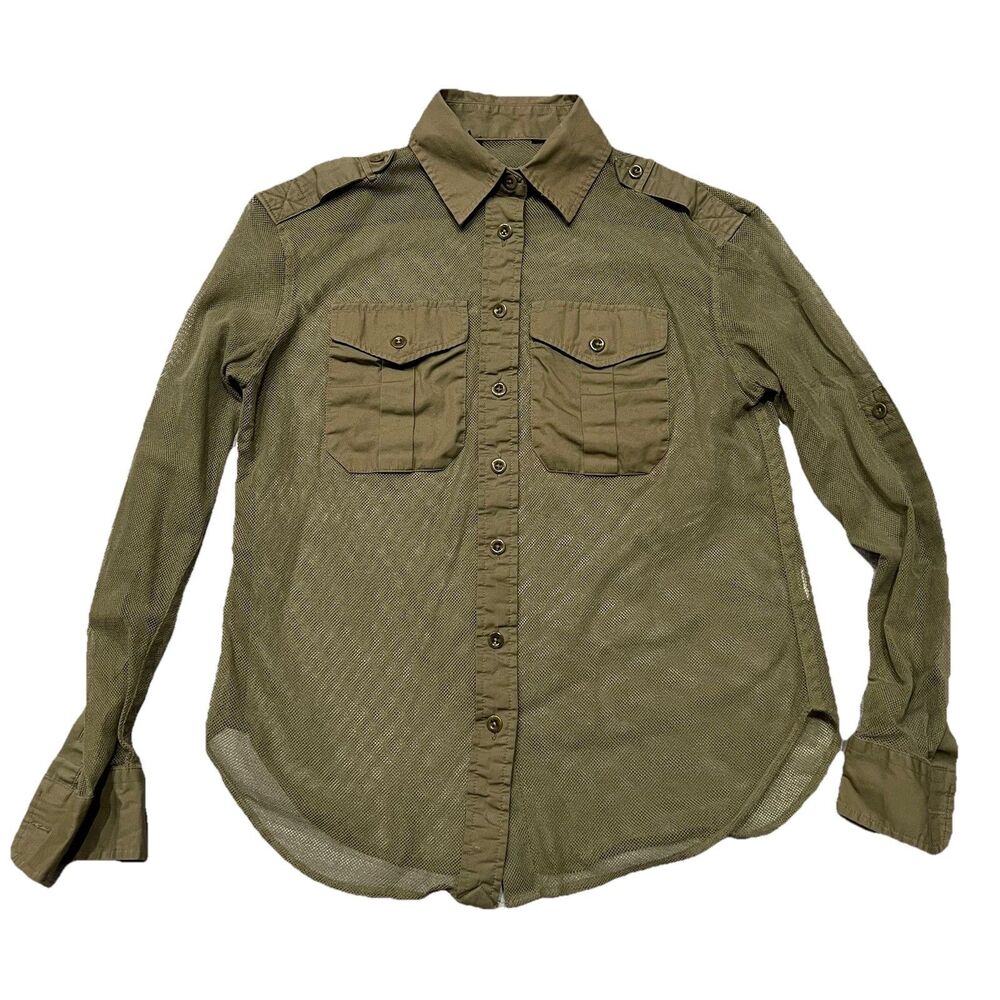 Lauren Ralph Lauren Women’s Mesh Utility Shirt Size Medium? Olive Green